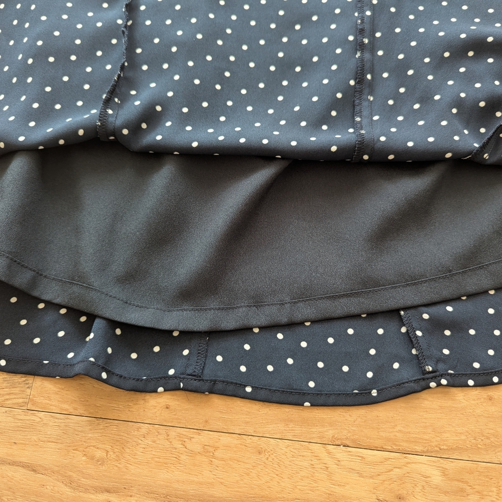 LOFT Navy Polka Dot Skirt - Picture 5 of 7